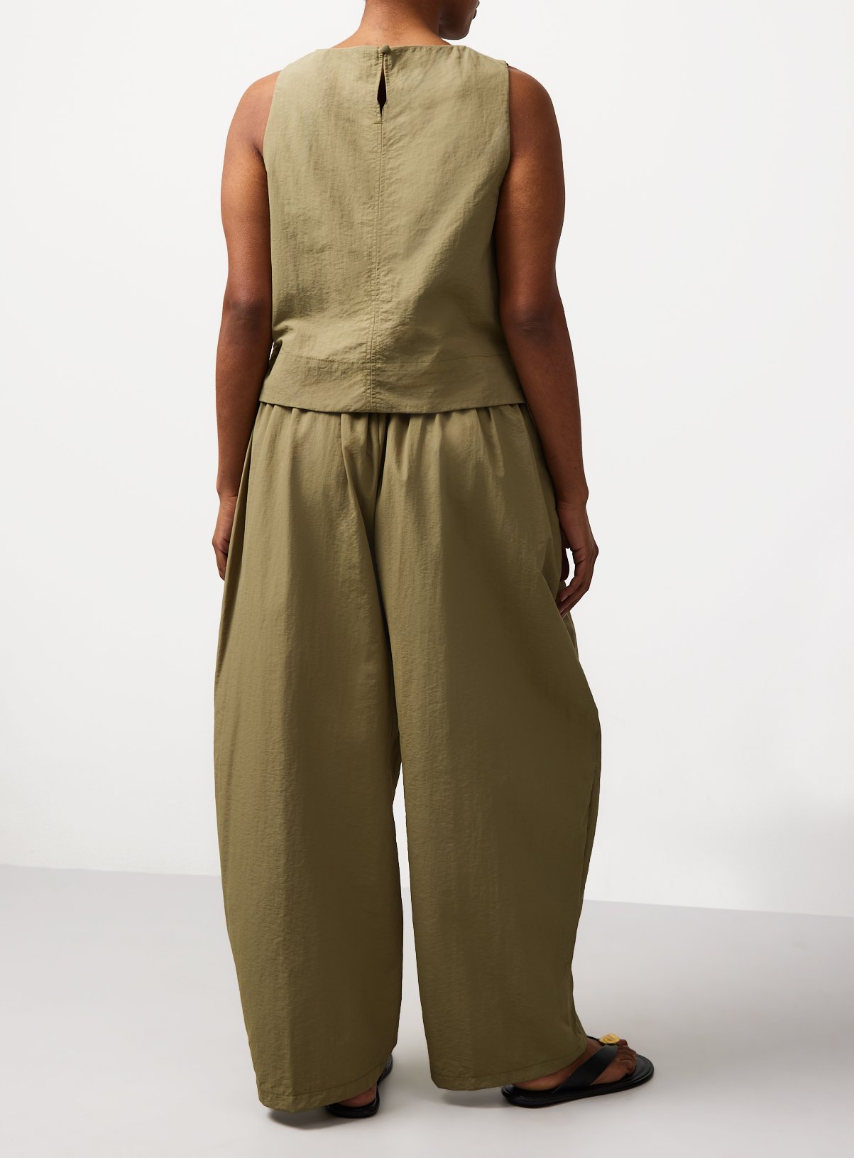 Khaki Balloon Leg Techno Co-ord Trousers 14 - Image 4 thumbnail